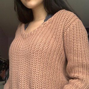 LA Hearts Knitted Crossback Pullover Sweater Brown